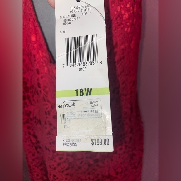 NWT New York Jones Collection red lined crochet lace sheath dress size 18W - Picture 4 of 11